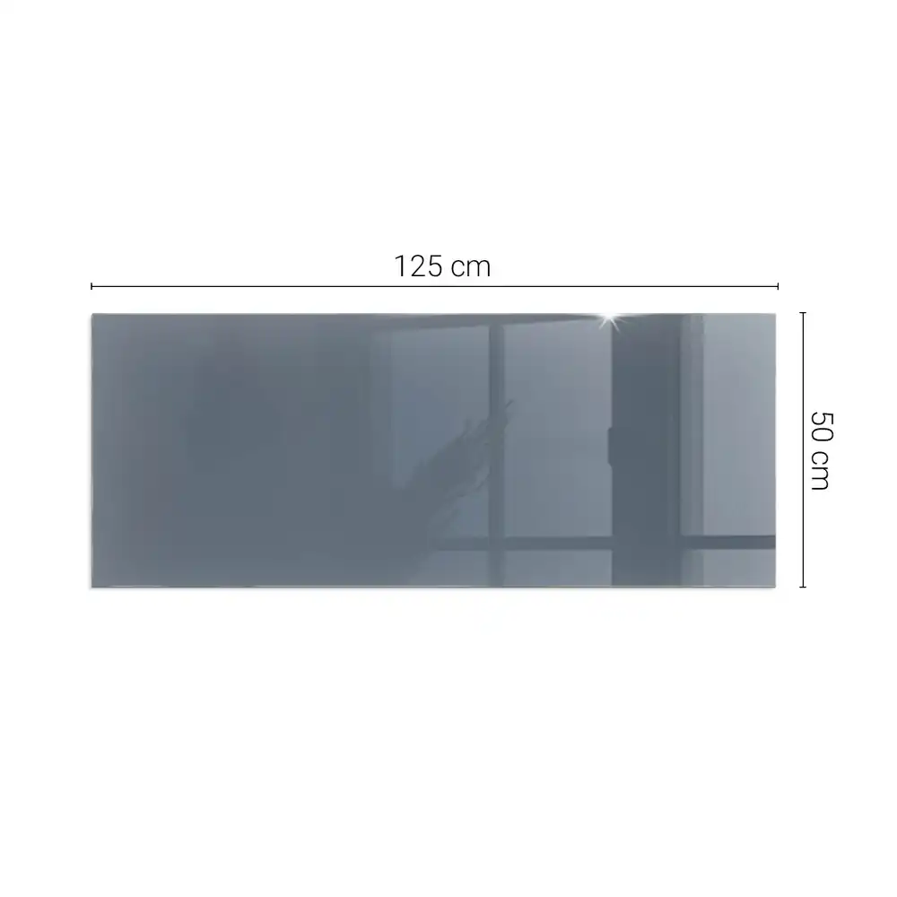 Plaque de sol rectangulaire pour cheminée d'angle en verre bleu foncé