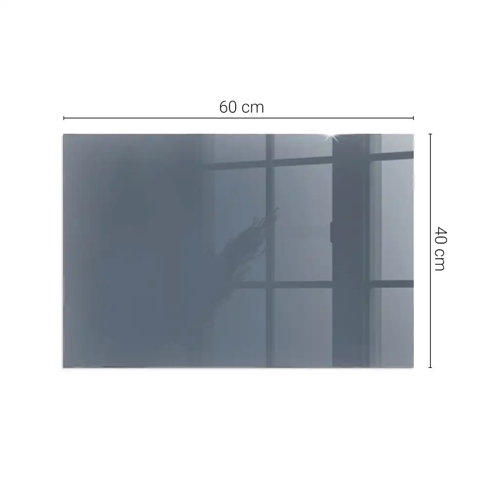 Plaque de sol rectangulaire pour cheminée d'angle en verre bleu foncé