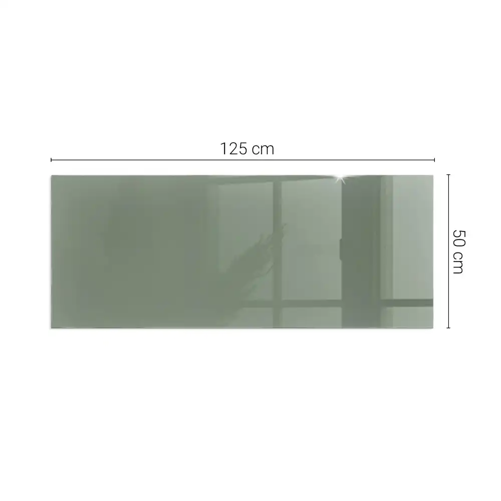 Plaque de sol rectangulaire en verre trempé pour cheminée couleur olive