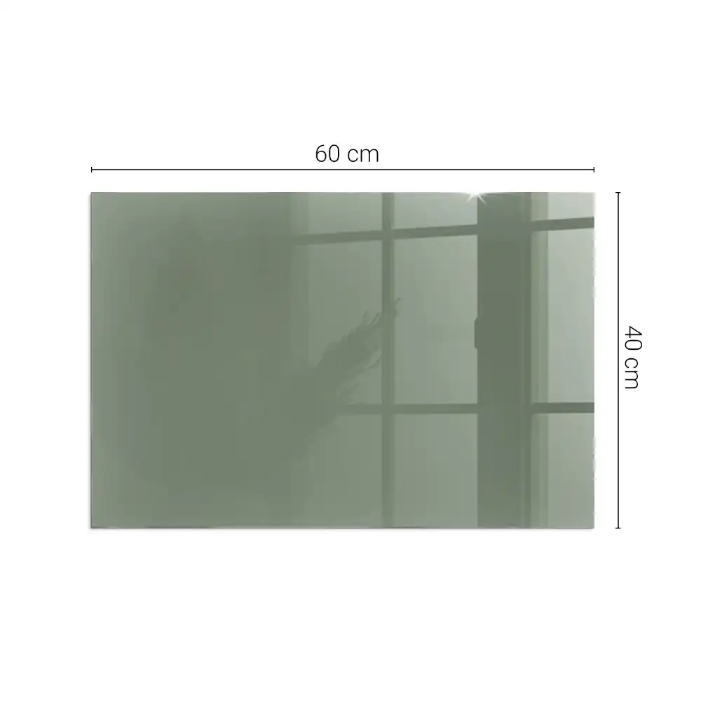 Plaque de sol rectangulaire en verre trempé pour cheminée couleur olive