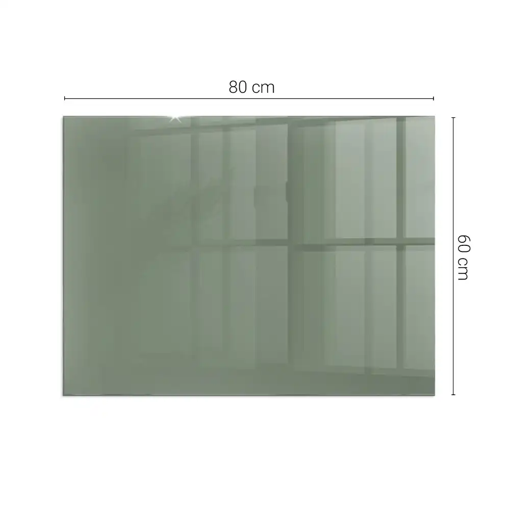 Plaque de sol rectangulaire en verre trempé pour cheminée couleur olive