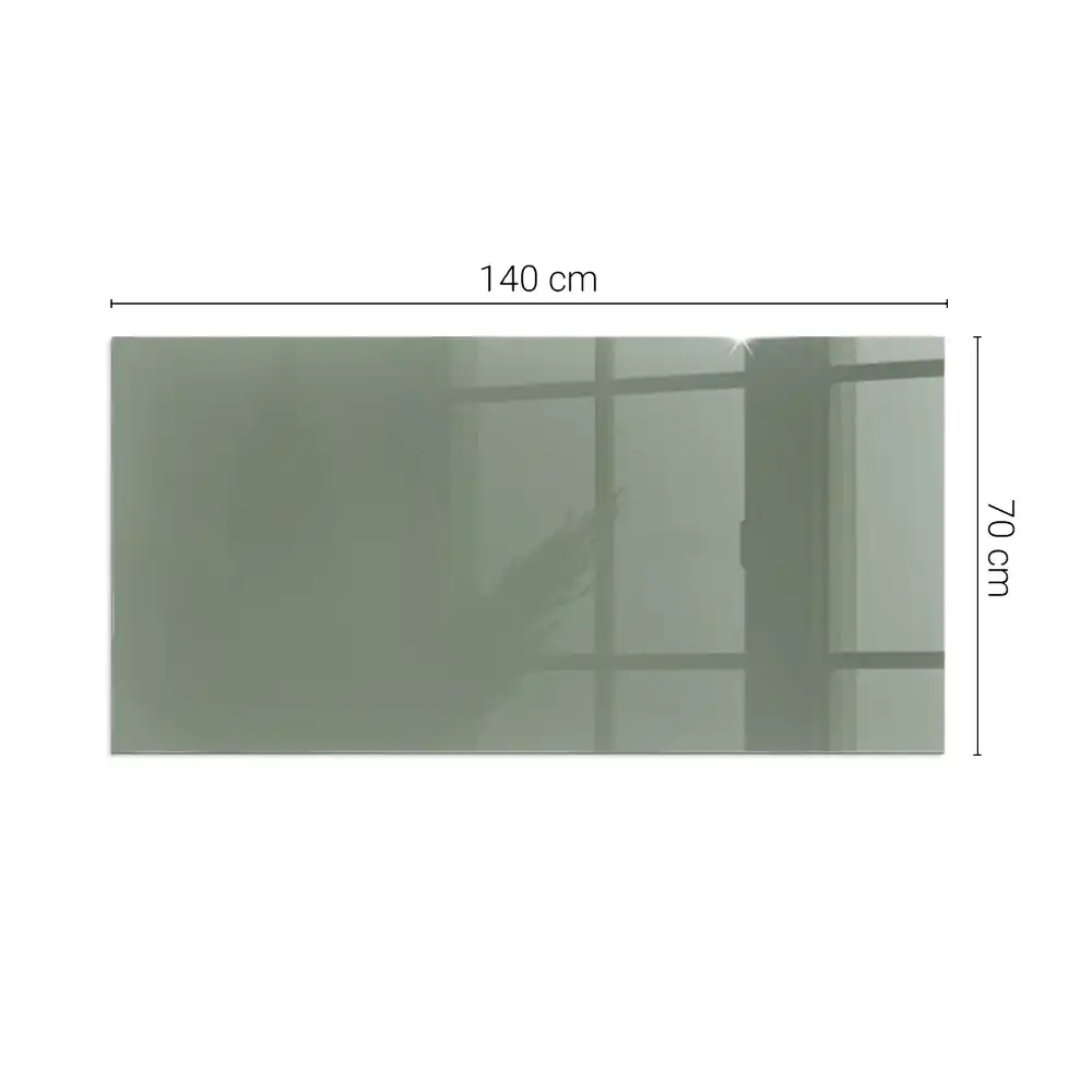 Plaque de sol rectangulaire en verre trempé pour cheminée couleur olive
