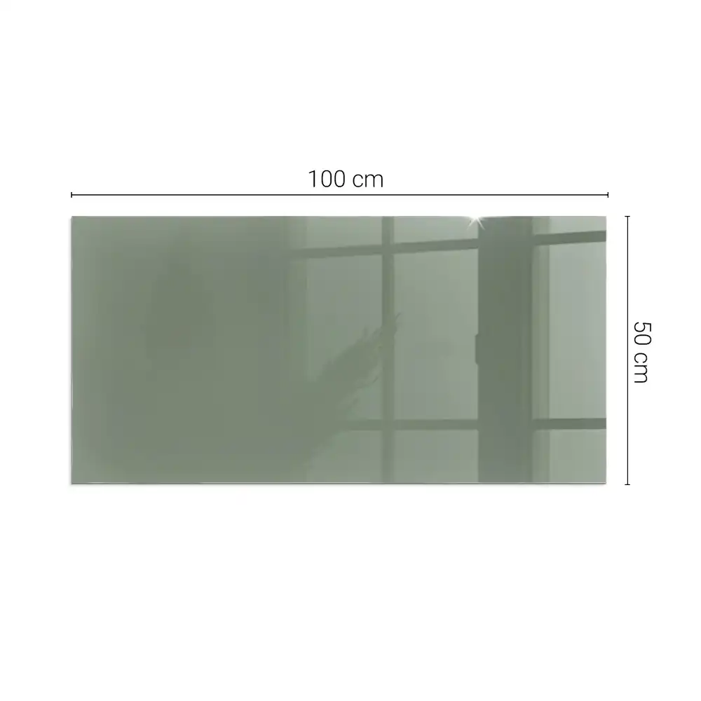 Plaque de sol rectangulaire en verre trempé pour cheminée couleur olive