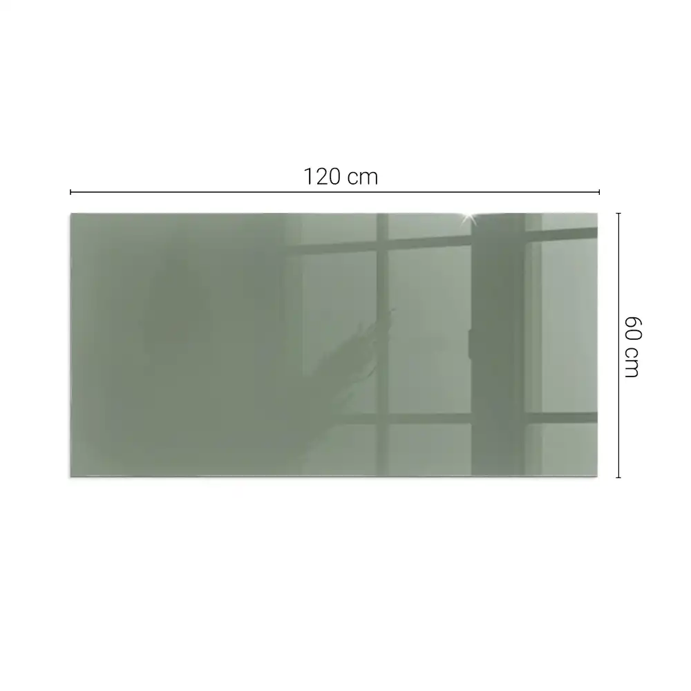 Plaque de sol rectangulaire en verre trempé pour cheminée couleur olive