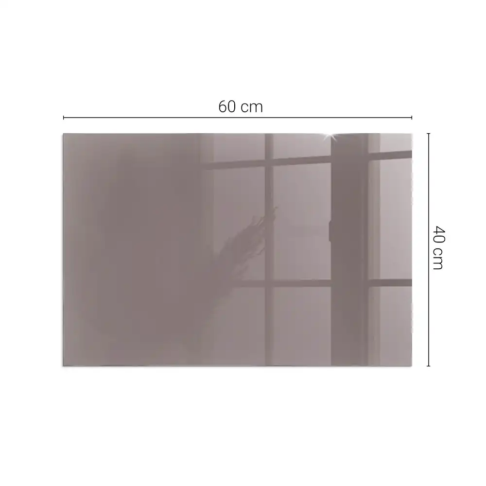 Plaque de sol rectangulaire en verre beige pour cheminée d'angle