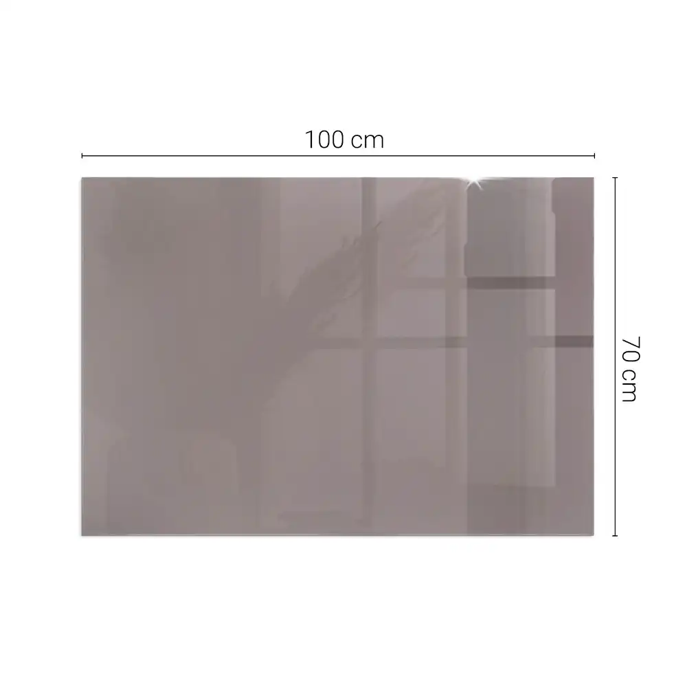 Plaque de sol rectangulaire en verre beige pour cheminée d'angle