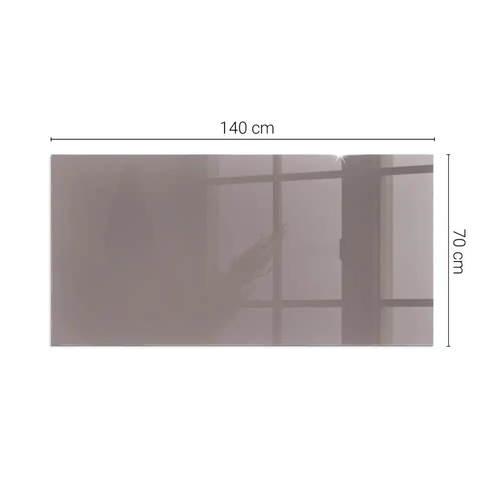 Plaque de sol rectangulaire en verre beige pour cheminée d'angle