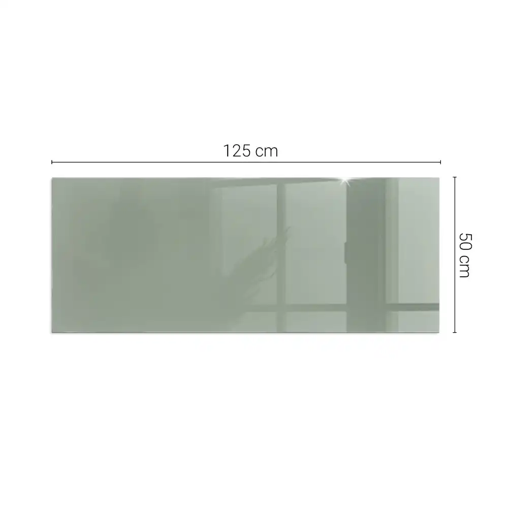 Plaque de sol rectangulaire en verre pour cheminée d'angle gris-vert