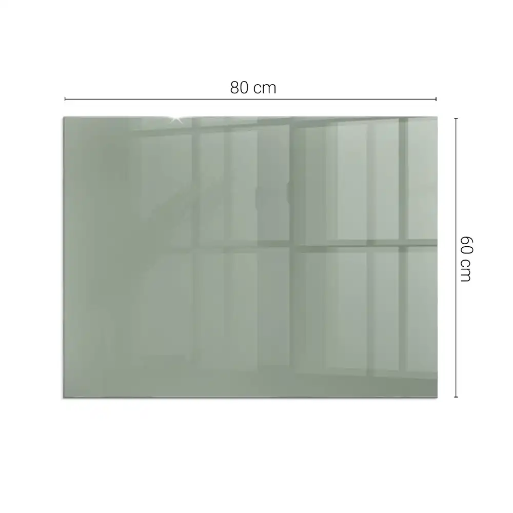Plaque de sol rectangulaire en verre pour cheminée d'angle gris-vert