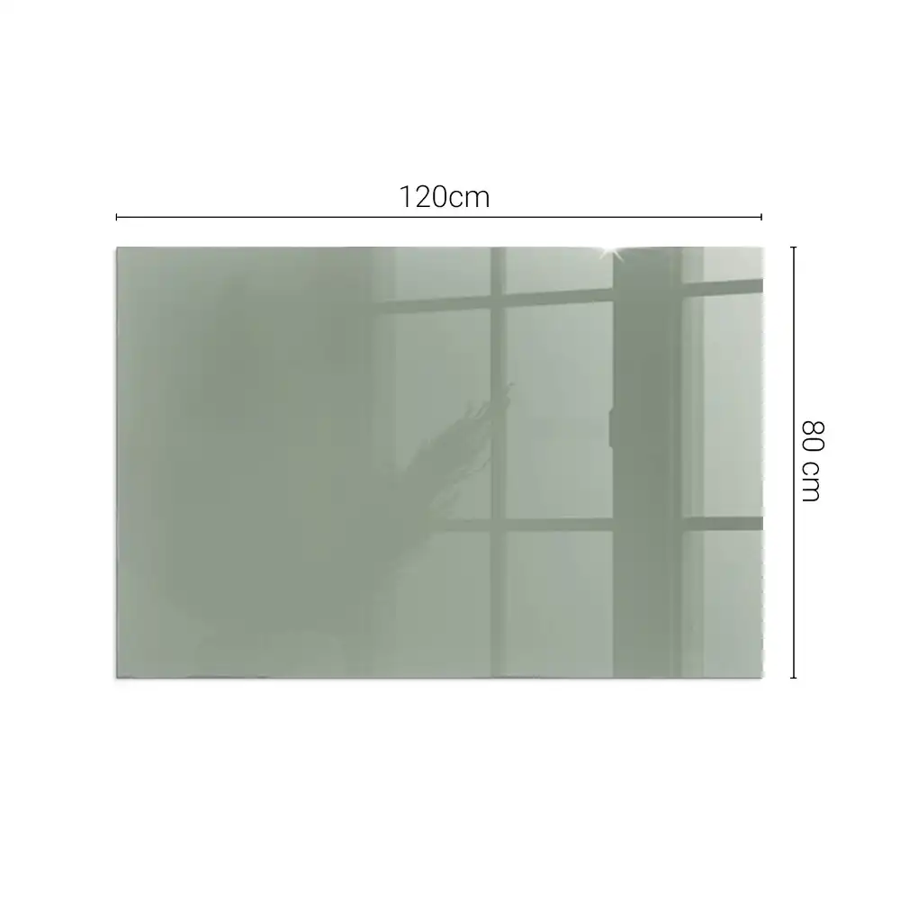 Plaque de sol rectangulaire en verre pour cheminée d'angle gris-vert