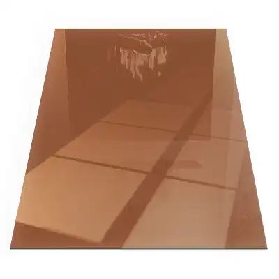 Plaque de sol rectangulaire pour cheminée en verre trempé brun