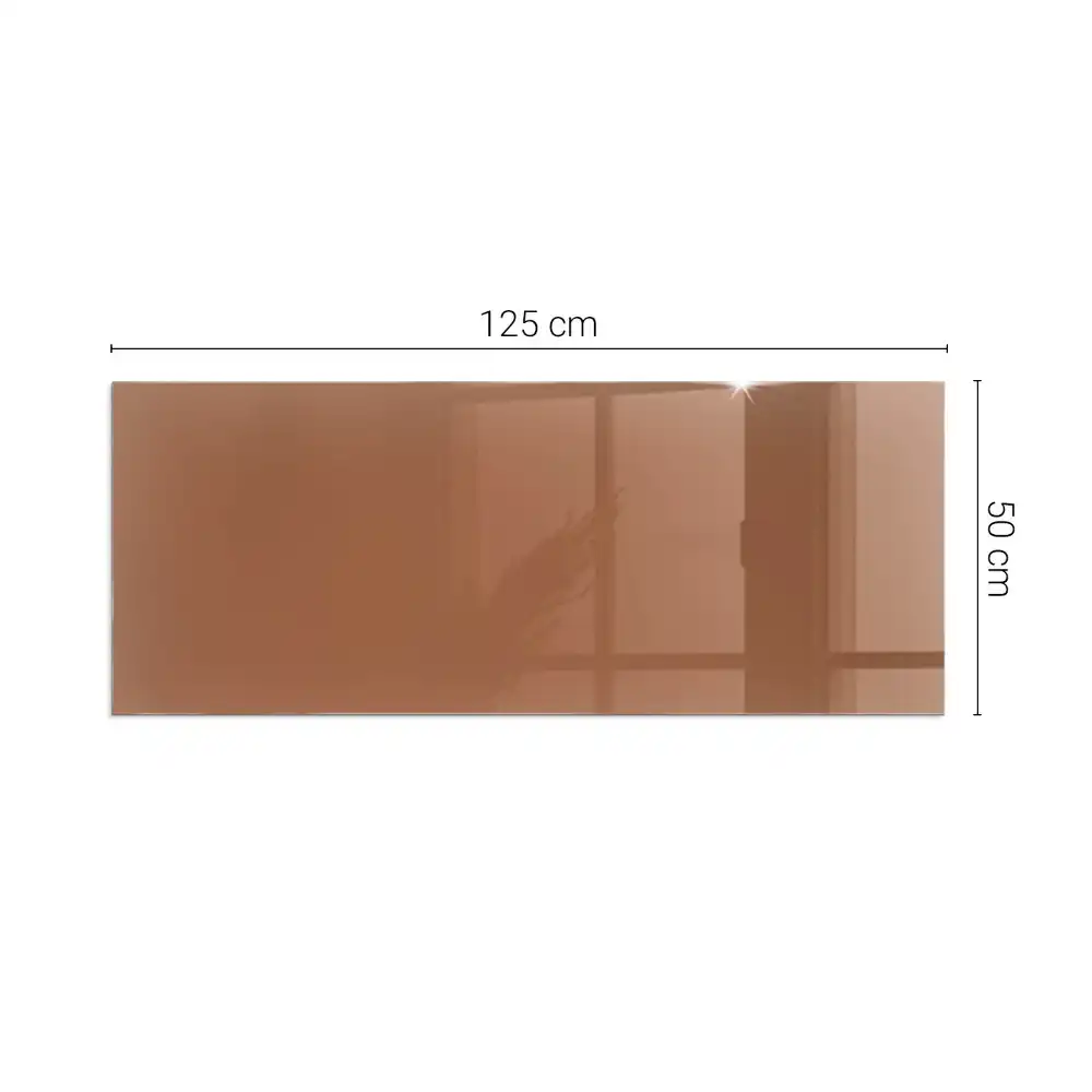 Plaque de sol rectangulaire pour cheminée en verre trempé brun