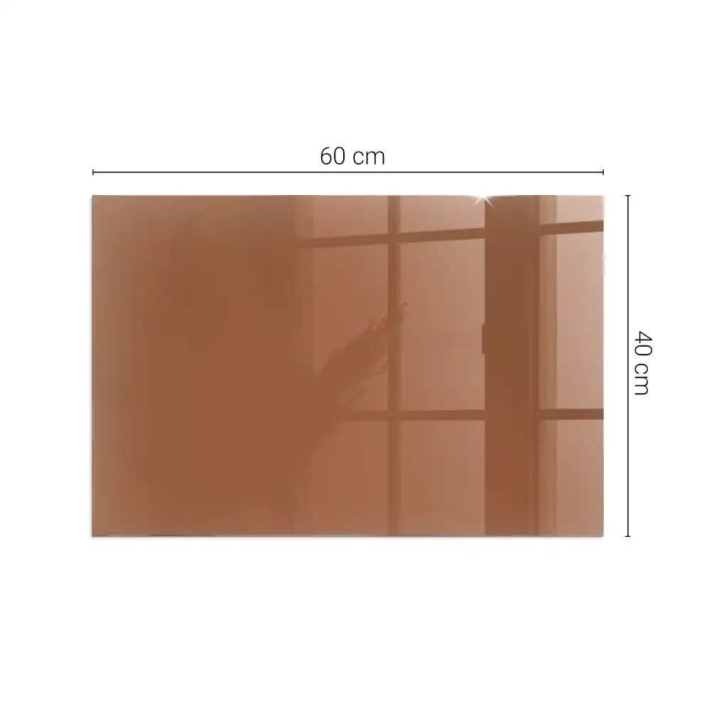 Plaque de sol rectangulaire pour cheminée en verre trempé brun