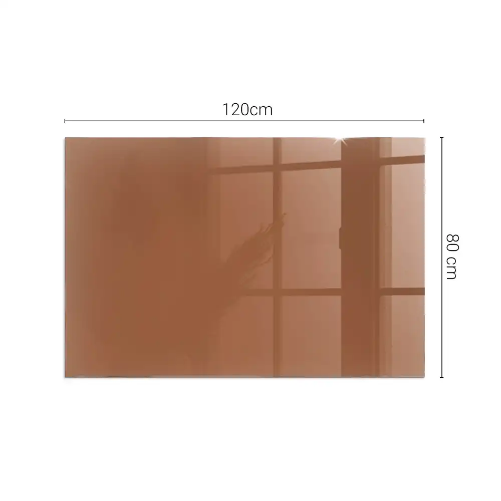 Plaque de sol rectangulaire pour cheminée en verre trempé brun
