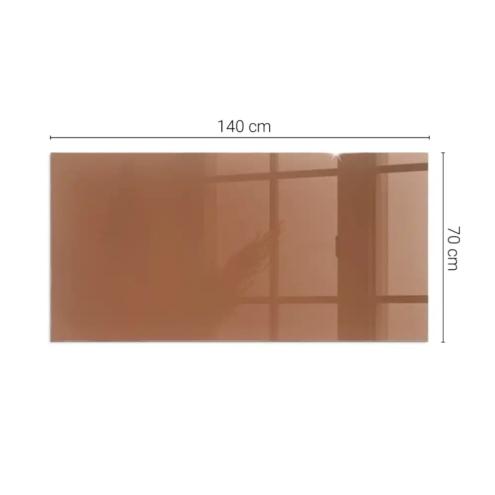 Plaque de sol rectangulaire pour cheminée en verre trempé brun