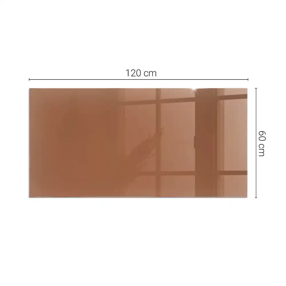 Plaque de sol rectangulaire pour cheminée en verre trempé brun
