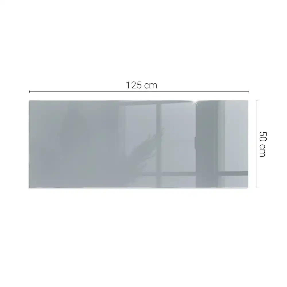 Plaque de sol rectangulaire en verre gris pour cheminée d'angle