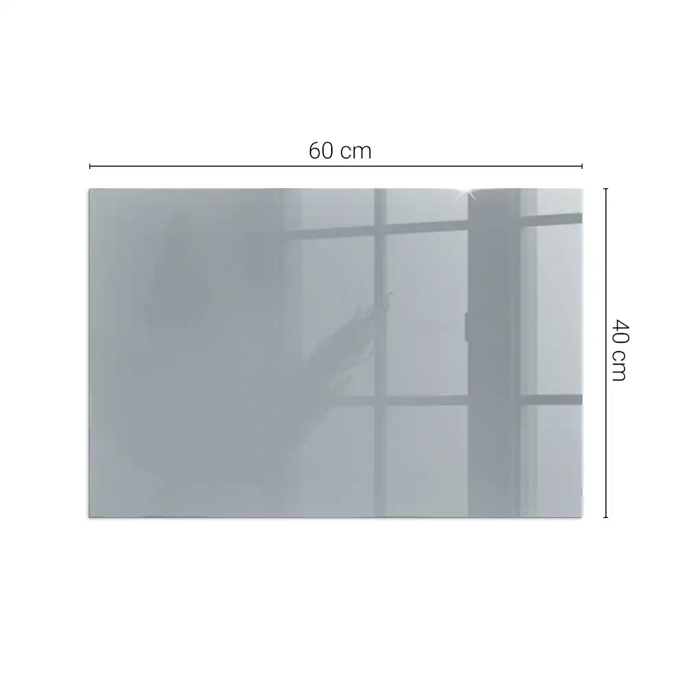 Plaque de sol rectangulaire en verre gris pour cheminée d'angle