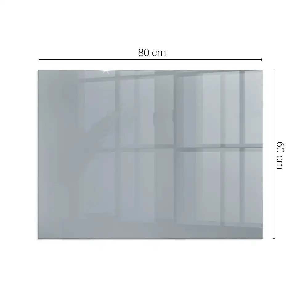 Plaque de sol rectangulaire en verre gris pour cheminée d'angle
