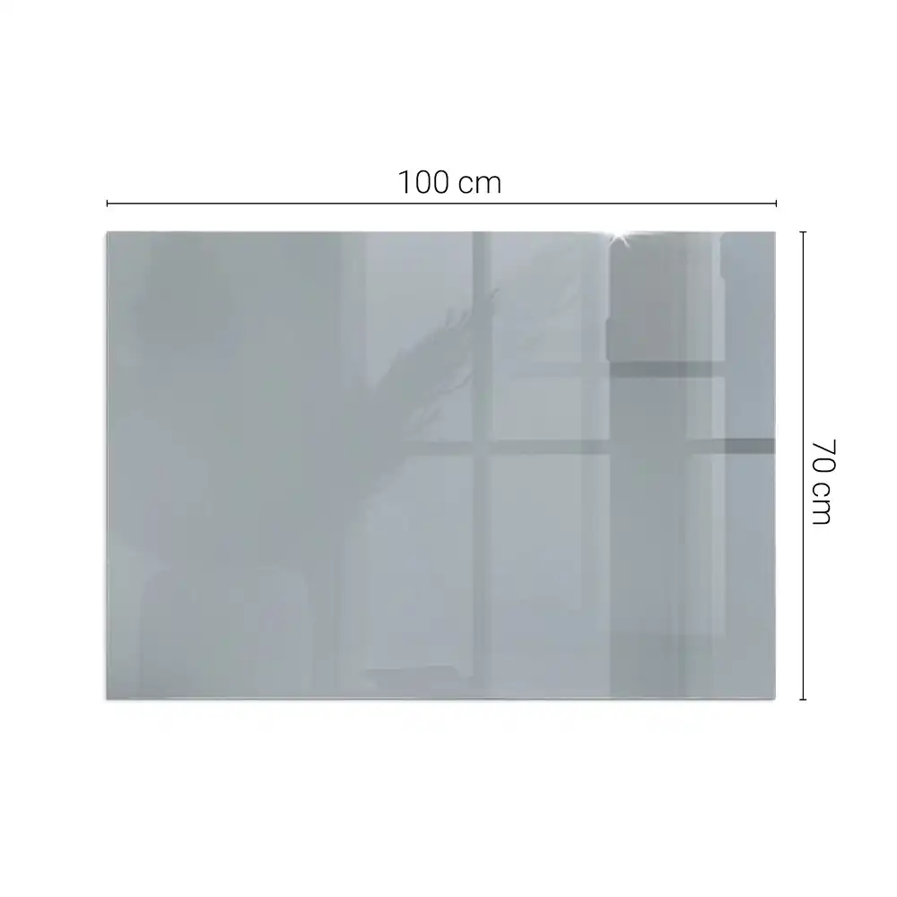 Plaque de sol rectangulaire en verre gris pour cheminée d'angle