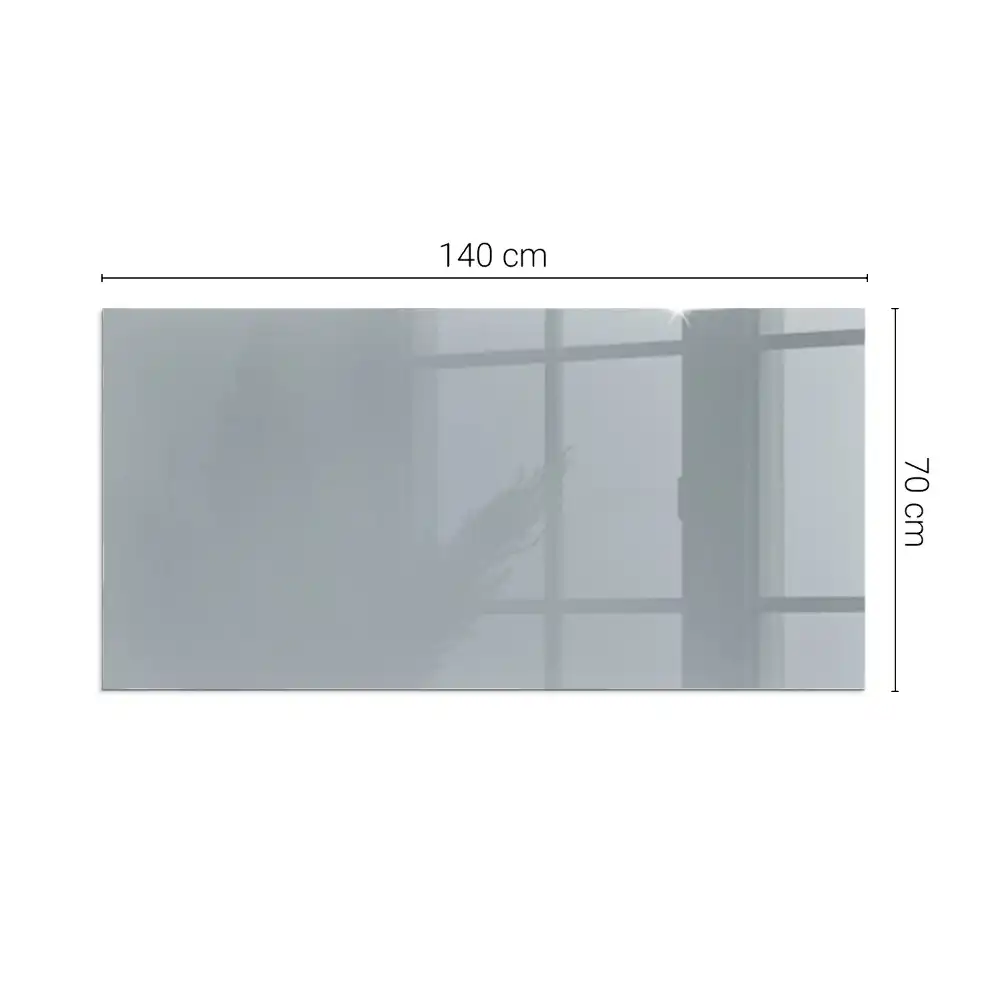 Plaque de sol rectangulaire en verre gris pour cheminée d'angle