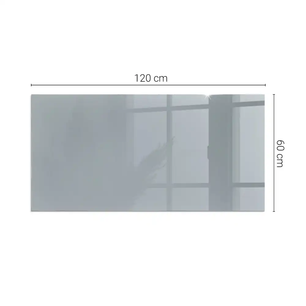 Plaque de sol rectangulaire en verre gris pour cheminée d'angle