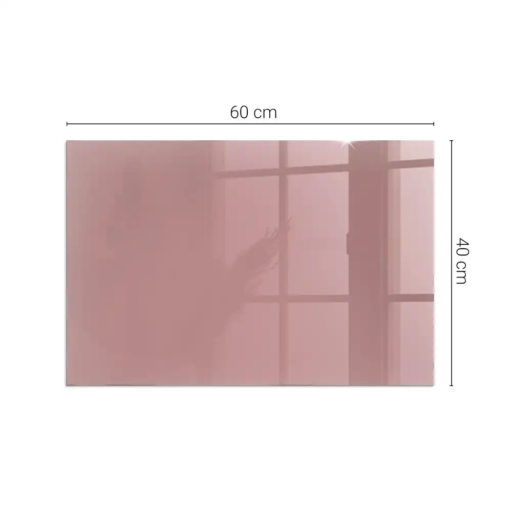 Plaque de sol rectangulaire en verre rose pour cheminée d'angle