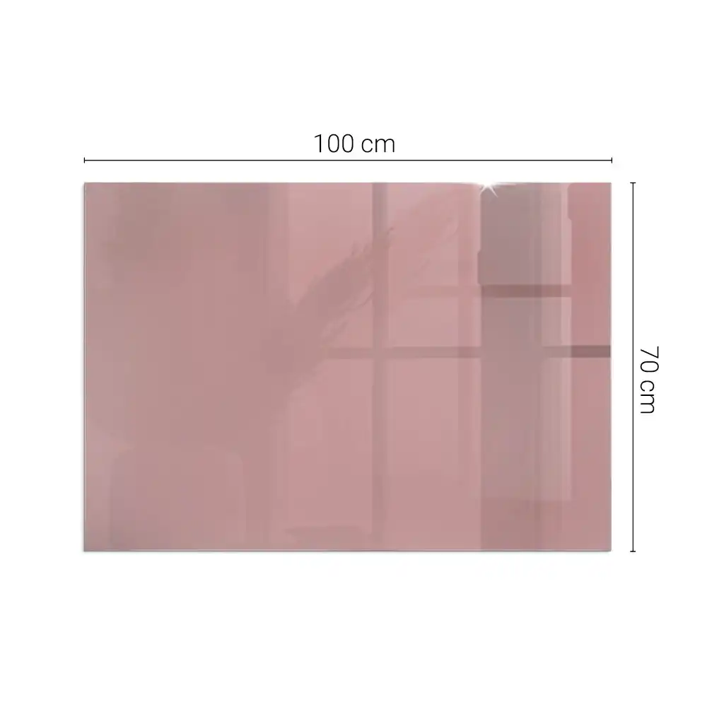 Plaque de sol rectangulaire en verre rose pour cheminée d'angle