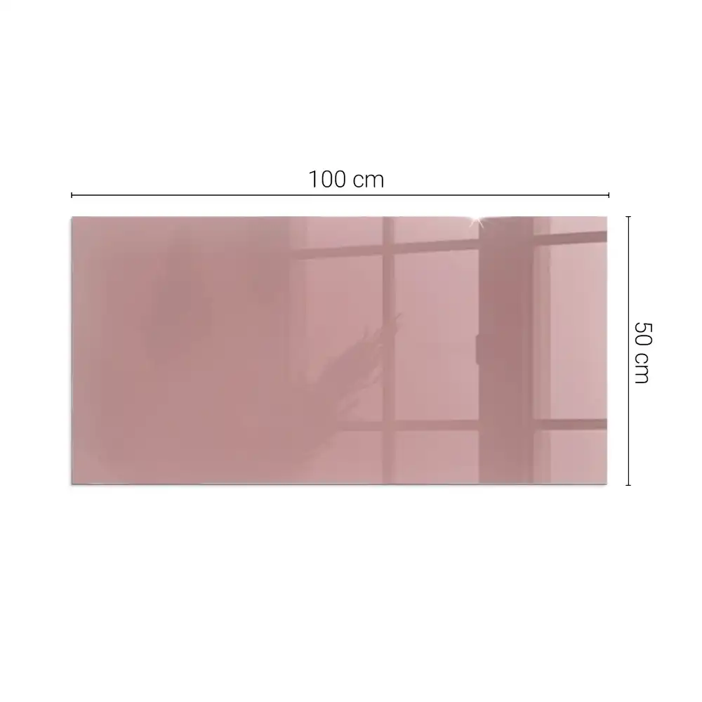 Plaque de sol rectangulaire en verre rose pour cheminée d'angle