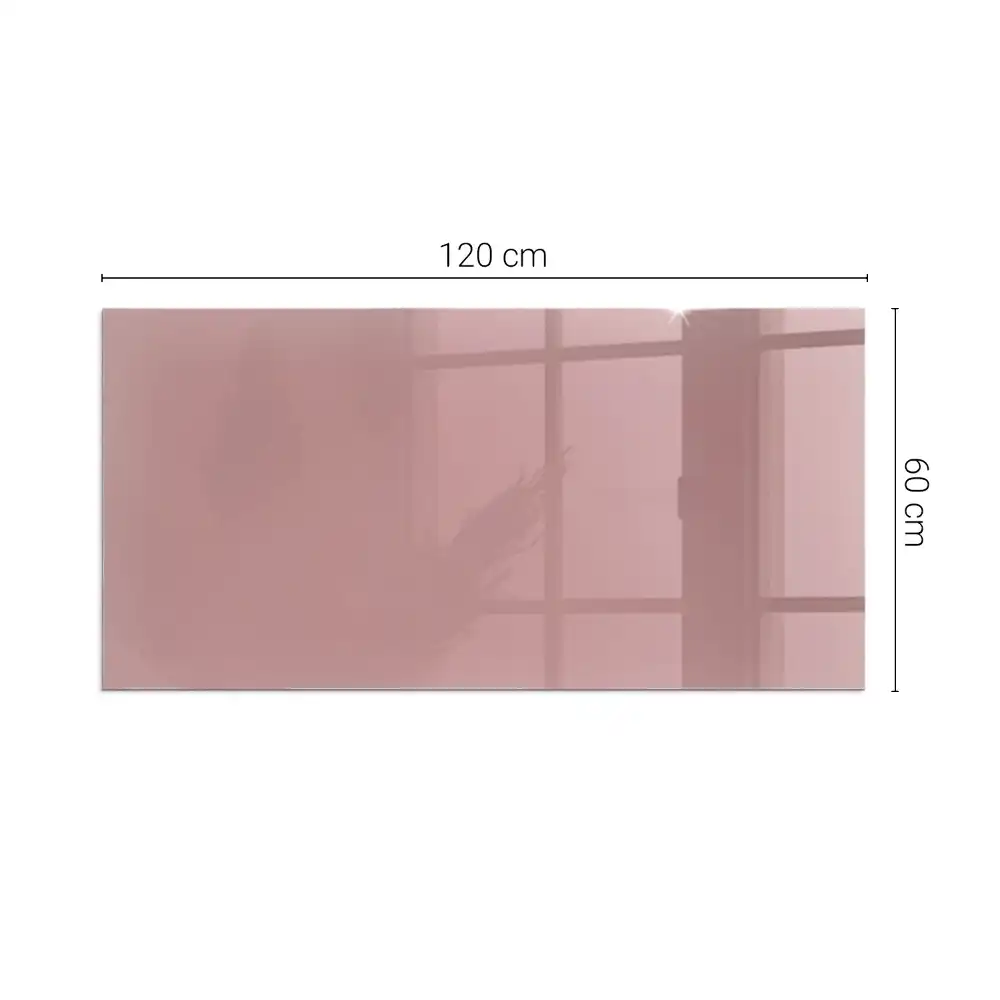 Plaque de sol rectangulaire en verre rose pour cheminée d'angle
