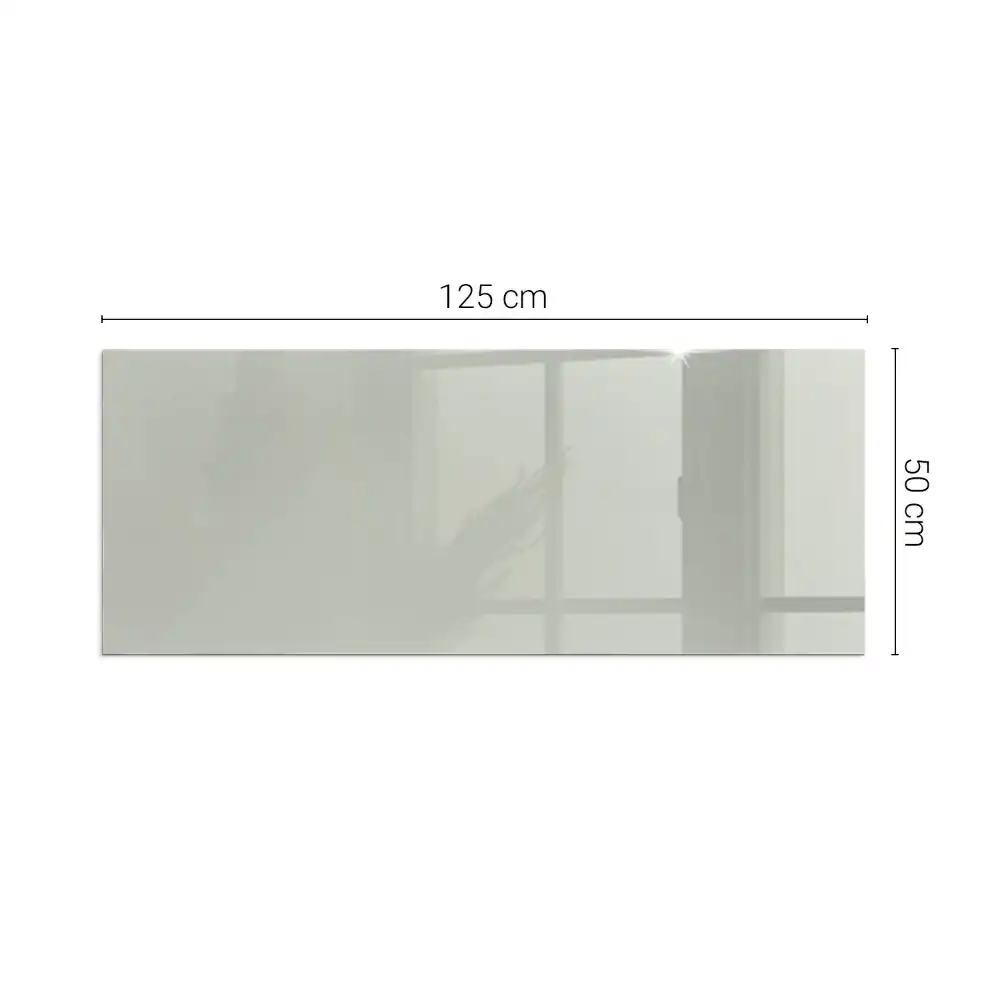 Plaque de sol rectangulaire en verre trempé pour cheminée gris-vert
