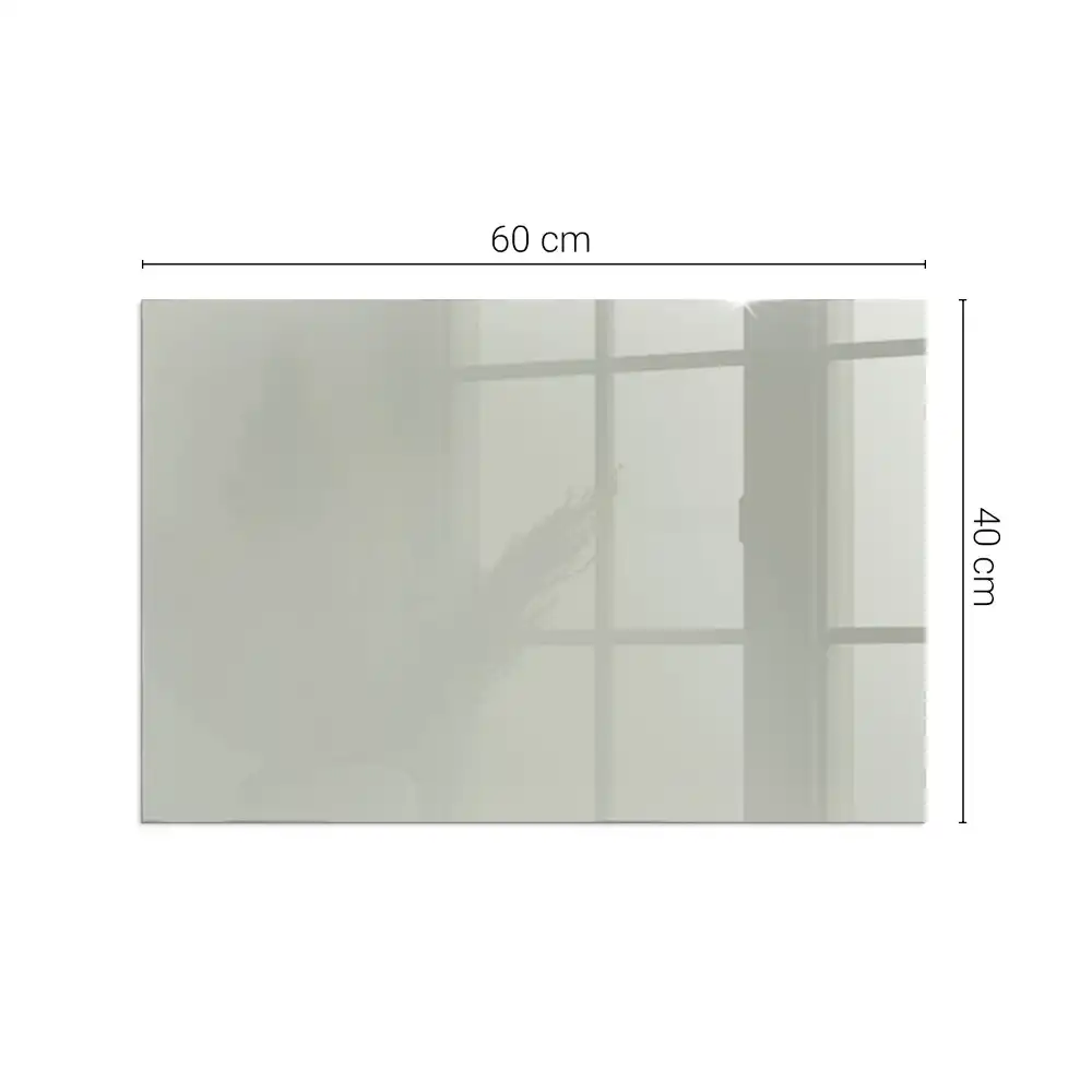 Plaque de sol rectangulaire en verre trempé pour cheminée gris-vert