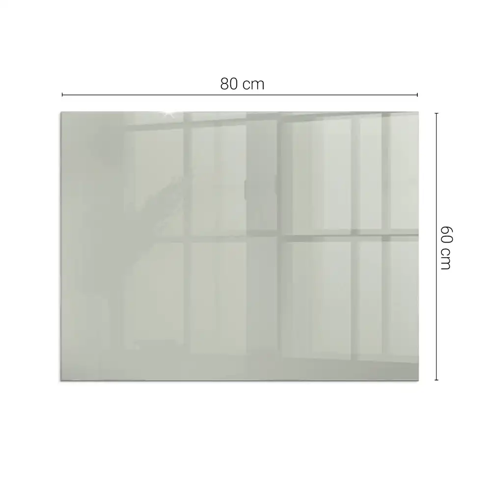 Plaque de sol rectangulaire en verre trempé pour cheminée gris-vert