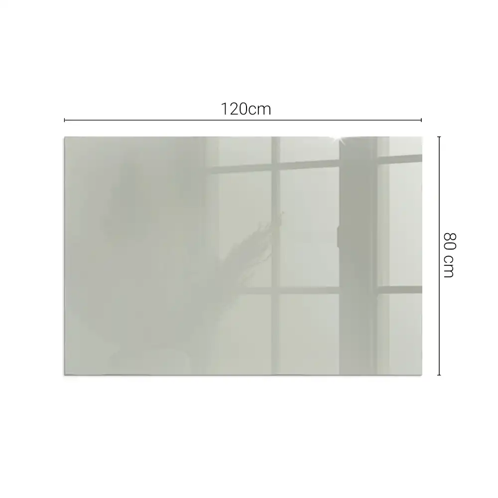 Plaque de sol rectangulaire en verre trempé pour cheminée gris-vert