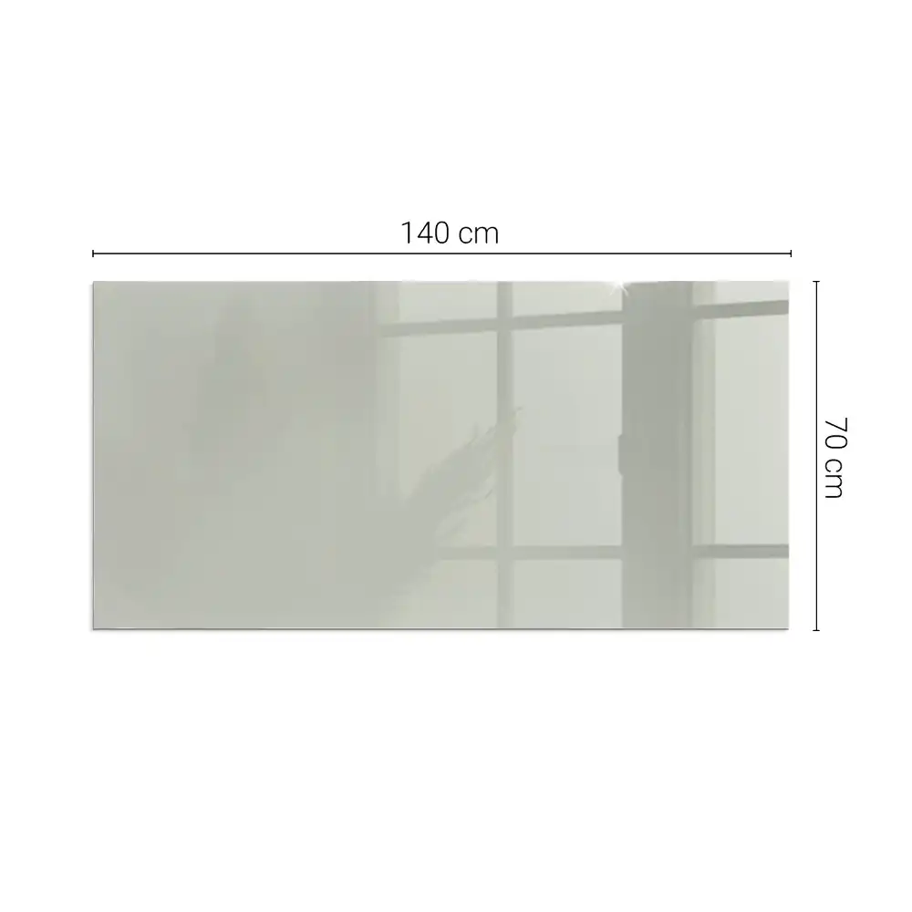 Plaque de sol rectangulaire en verre trempé pour cheminée gris-vert