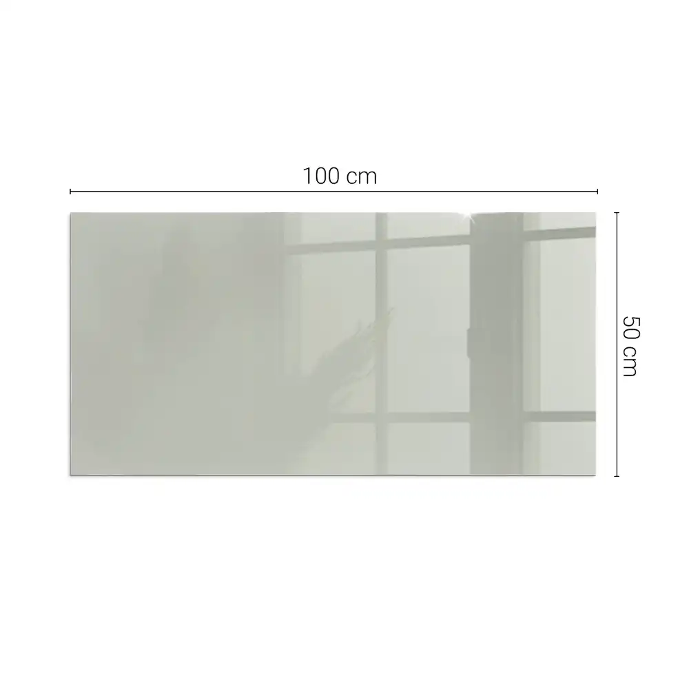 Plaque de sol rectangulaire en verre trempé pour cheminée gris-vert