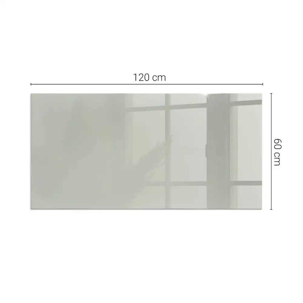 Plaque de sol rectangulaire en verre trempé pour cheminée gris-vert