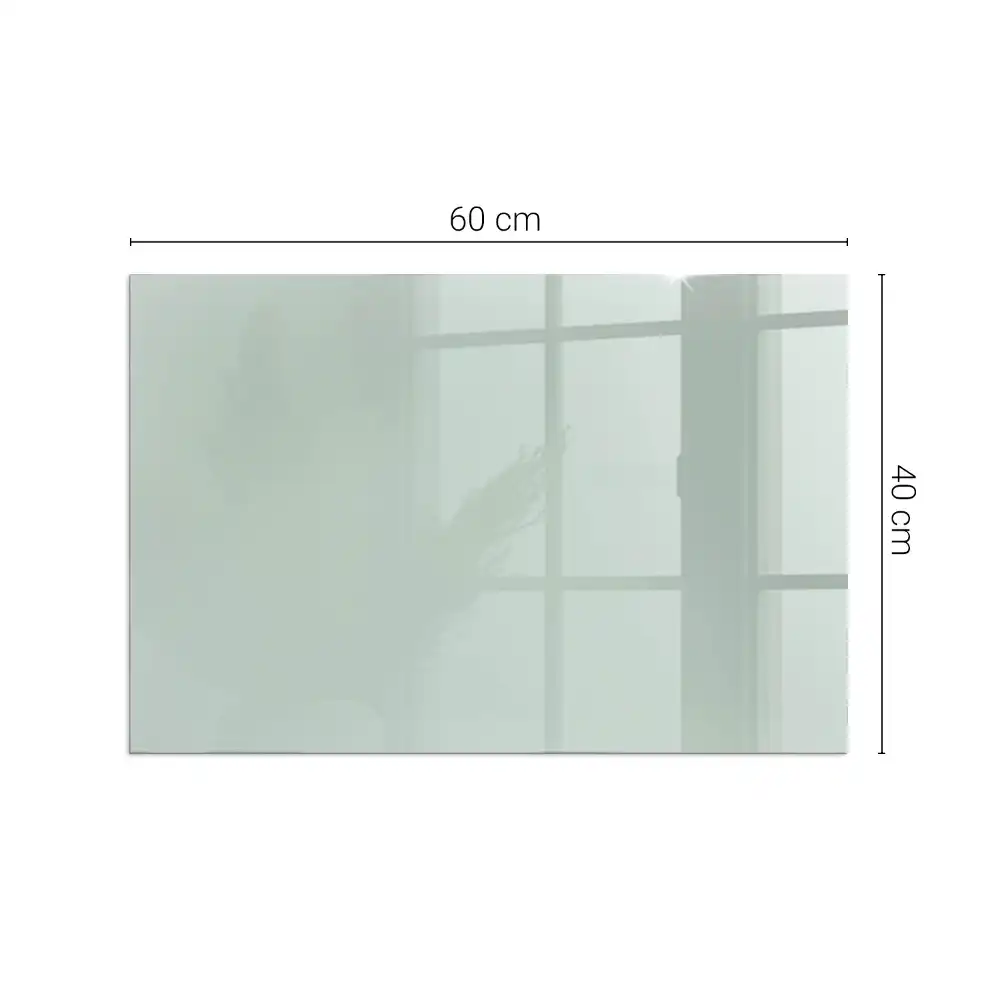 Plaque de sol rectangulaire en verre pour cheminée d'angle couleur vert clair