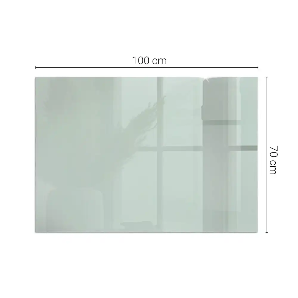 Plaque de sol rectangulaire en verre pour cheminée d'angle couleur vert clair