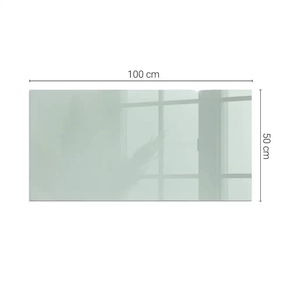 Plaque de sol rectangulaire en verre pour cheminée d'angle couleur vert clair