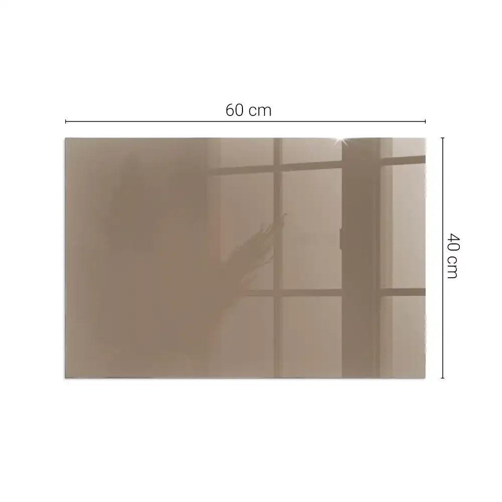 Plaque de sol rectangulaire en verre brun pour cheminée d'angle