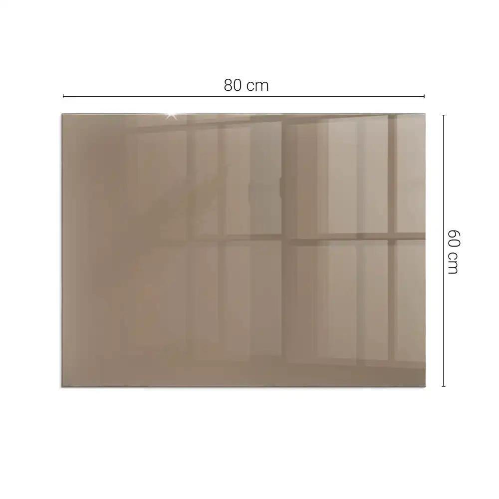 Plaque de sol rectangulaire en verre brun pour cheminée d'angle