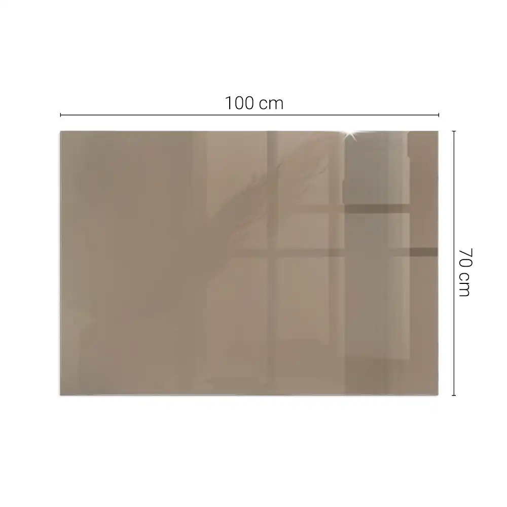 Plaque de sol rectangulaire en verre brun pour cheminée d'angle