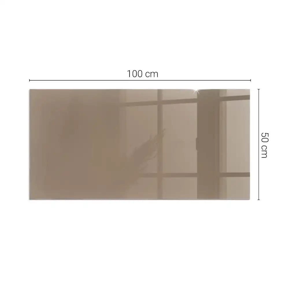 Plaque de sol rectangulaire en verre brun pour cheminée d'angle