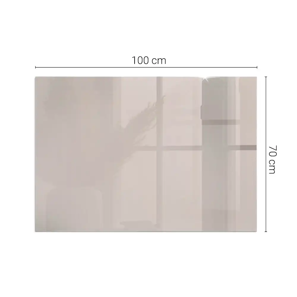 Plaque de sol rectangulaire pour cheminée en verre trempé brun clair
