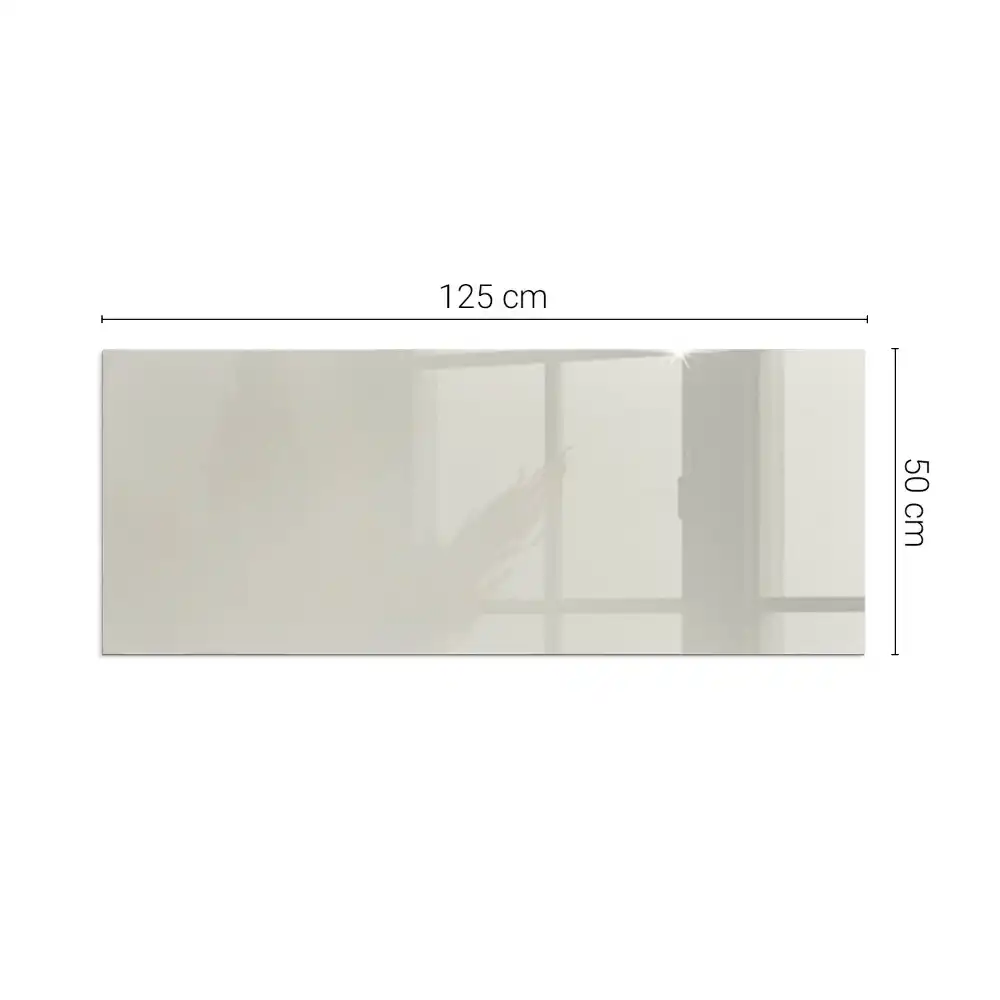 Plaque de sol rectangulaire en verre pour cheminée d'angle couleur crème claire