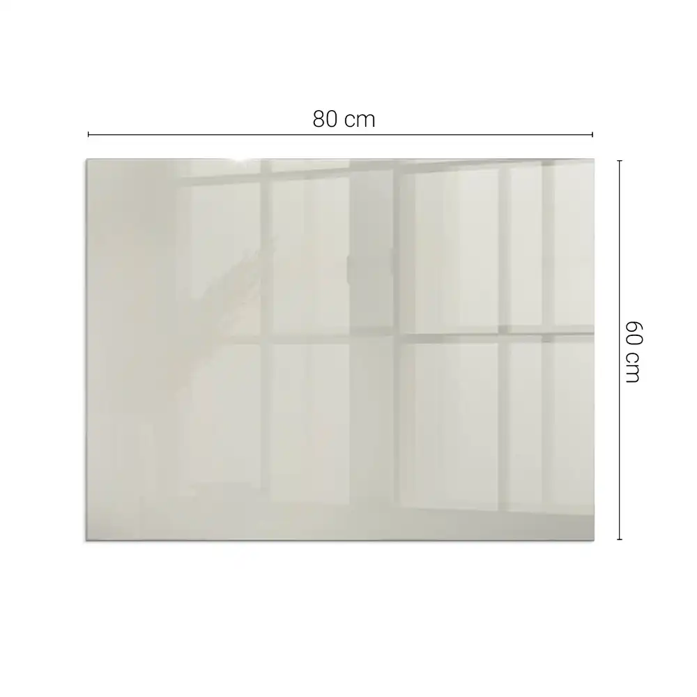 Plaque de sol rectangulaire en verre pour cheminée d'angle couleur crème claire