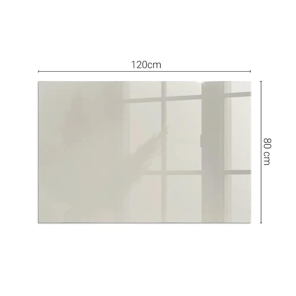 Plaque de sol rectangulaire en verre pour cheminée d'angle couleur crème claire