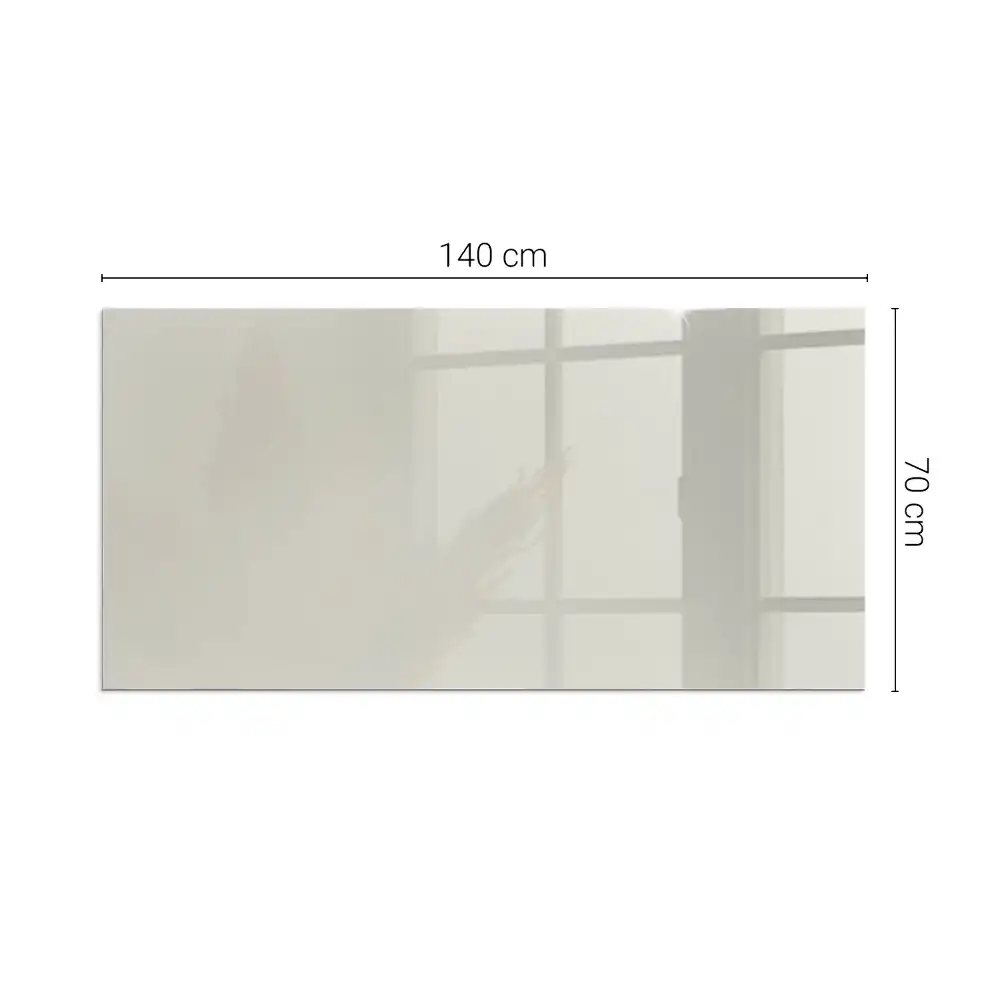 Plaque de sol rectangulaire en verre pour cheminée d'angle couleur crème claire