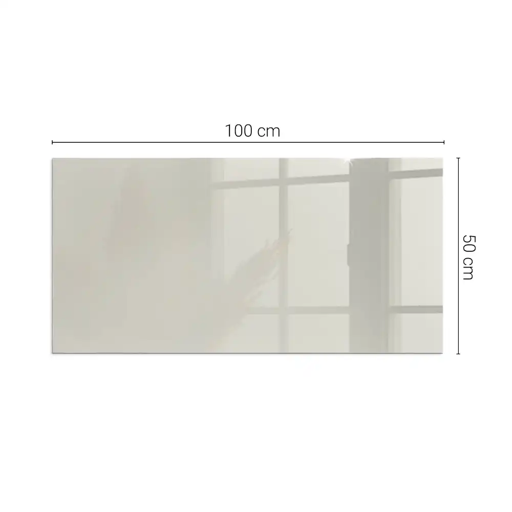 Plaque de sol rectangulaire en verre pour cheminée d'angle couleur crème claire